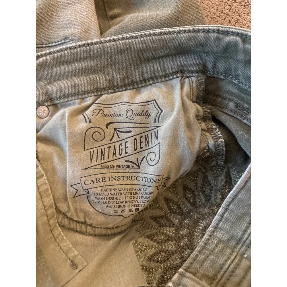 Miss Me Vintage skinny Moto 30‎ women's greenish gray